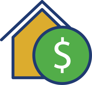 icon showing a house and dollar sign