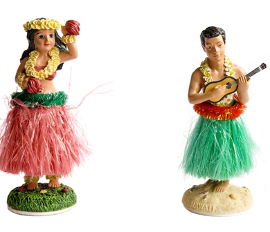 Two hula figurines