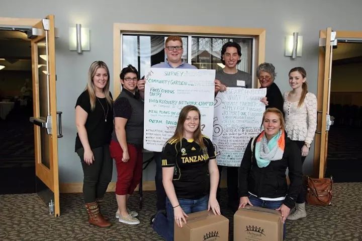 Photo of from left, front row: Melanie Maynard and Veronique Bouchard; back row, Leanne Humphrey, Chantelle Butts, John Moist, Brett McIsaac, Shirley Rush, and Emily McInnis.