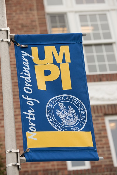 Photo of an UMPI pole banner.