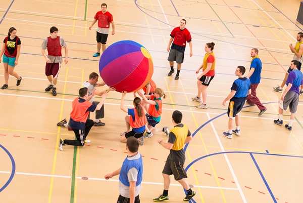 Students participate in a Physical Education class at UMPI.